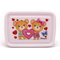 Boîtes à lunch bento roses drôles pour enfants grande taille 4 compartiments détachables joint scolaire boîte à bento enfant