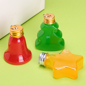 Botellas de plástico con cuerda roja, bolas de Navidad, árbol, estrella, campana, transparente, único, 50ml, venta al por mayor - Product Image 5