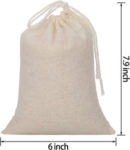 Sac en coton réutilisable écologique avec cordon de serrage, recyclable, taille et couleur personnalisables, pochette de rangement pour emballage cadeau, emballage de bijoux - Product Image 3