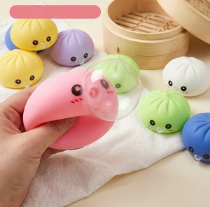 Jouet Squishy Mignon en Forme de Boulette qui Souffle des Bulles, Jouet Sensoriel Anti-Stress Doux à Presser en Forme de Pain, Cadeau Idéal pour Enfants et Adultes - Meilleure Vente - Product Image 1