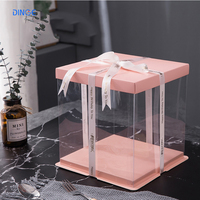 Boîtes à gâteaux transparentes carrées de 30x30 cm, boîte à gâteaux transparente de 10 pouces avec couvercles pour anniversaires, événements spéciaux et autres occasions