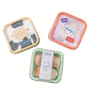 Square Small Mousse Dessert Tiramisu Container Plastic Packaging <b>Box</b> Japanese Sliced Cake <b>Box</b> Candy Biscuit <b>Sweet</b> Food PET Bulk - Product Image 4