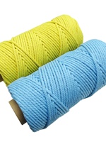 Fil de coton macramé pour bricolage corde tressée à la main 4mm 4 brins kit de matériel de corde tissé à la main coloré pour le tissage de tapisserie de vêtements