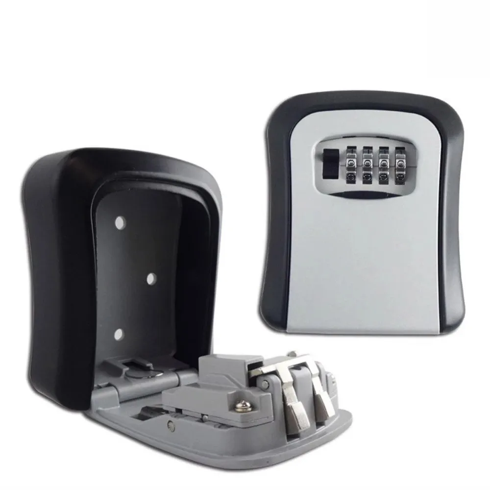 Outdoor Muur Gemonteerde Sleutel Lock Box Met Combinatie 4 Codes Key Kluis Stash Box Met Slot Voor Gate Thuis deur Auto