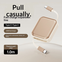 Cable de Carga Súper Rápida de 240W, Cable de Datos Retráctil Dual Tipo-C a Tipo-C para iPhone 17, Laptop y Samsung