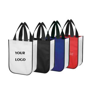 Sacs de courses réutilisables pliables à prix d'usine, logo imprimé personnalisé, sac fourre-tout non tissé laminé - Product Image 1