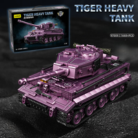 12GO 97008-09 Tanque Mediano Alemán Panther IV Ausf de la Segunda Guerra Mundial, Modelo con Figuras, Bloques de Construcción, Juguetes, Regalos para Niños, Sets de Bloques de Construcción