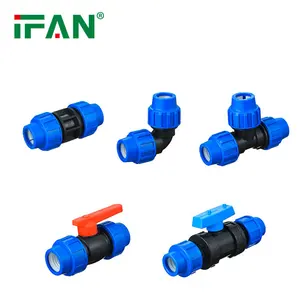 IFAN Manufacture Poly HDPE PP Compression Fittings Adaptor Threaded Couplings Connectors PE Tube HDPE Pipe Fittings