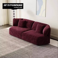 Envoltura de tela Borgoña duradera alrededor de sofá de ocio estilo de esquina muebles de sala de estar para villas tapizado forma cuadrada