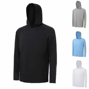 UPF50 + Sudaderas con capucha para hombre Sun Uv Skin Protection T-Shirt Sudadera con capucha Manga larga Pesca al aire libre Tops