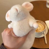 Porte-clés en peluche fantaisie mignon en forme de rat, jouet doux et moelleux, animal en peluche, décoration pour bureau et sac à dos, poupée compagnon, pendentif anti-stress