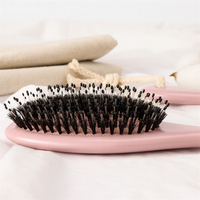 Brosse à cheveux coussinée antistatique, brosse à cheveux à picots avec embouts en forme de boule pour femmes, massage du cuir chevelu, outil de coiffage des cheveux, rose