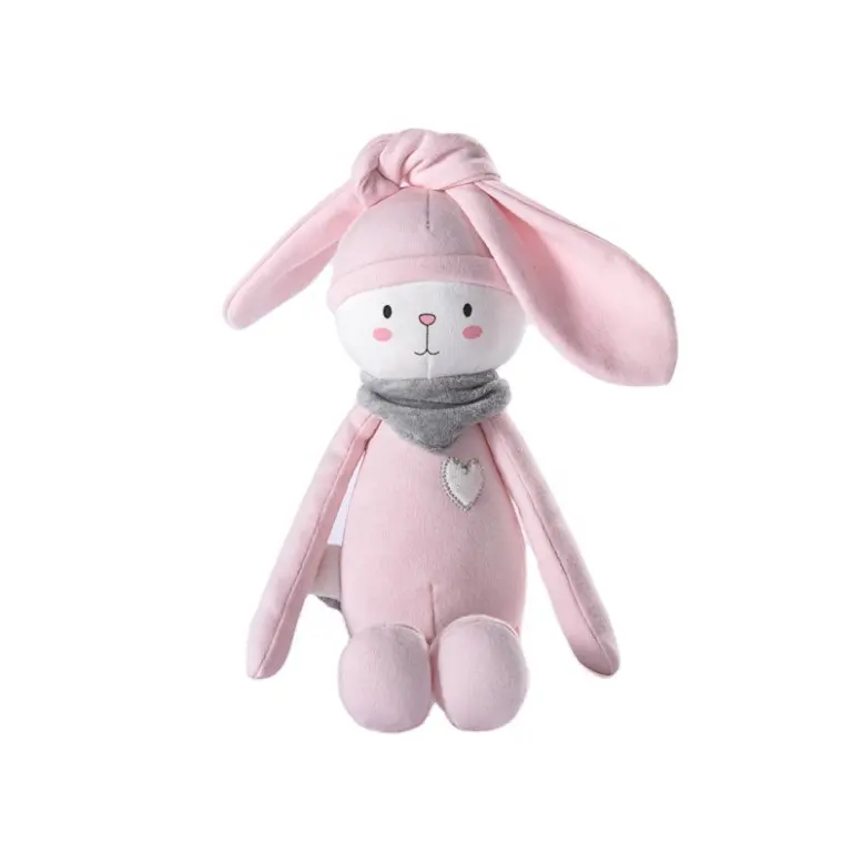 Muñecas de conejo de corazón rosa para niñas, juguetes creativos de felpa con papel de aluminio y anillo, regalo de cumpleaños