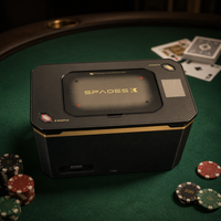 Nouvelle machine à mélanger les cartes de poker automatique à 2 jeux, alimentée par une alimentation et une batterie externes, intégrée à une table de poker Texas, modèle Shulffer Master Casino