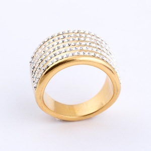 Anillo de Moda con 6 Filas de Diamantes Incrustados, Chapado en Oro de 18K, Joyería de Fiesta Unisex - Product Image 3