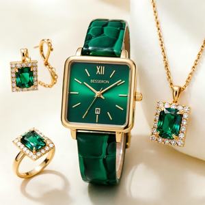 Conjunto de Reloj de Cuarzo para Mujer 2026, 5 Piezas, Reloj de Lujo, Anillo, Collar, Aretes, Conjunto de Reloj de Moda con Pedrería - Product Image 2