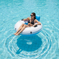 Fauteuil gonflable personnalisé en PVC pour piscine avec dossier, porte-gobelet et poignée – Design simple ou double pour extérieur