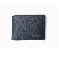 Dompet Lipat Dua Kulit Asli Dilindungi RFID untuk Pria, 2 Kompartemen Tempat Kartu, Dompet Saku Klasik Tipis, Hadiah