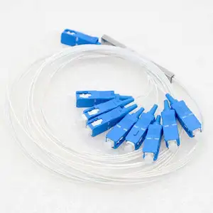 New SC UPC Fiber Connector PLC Single-mode 0.9mm Steel Tube 1:8 Miniature Differential Fiber Separator Optical Splitter FTTH 4G