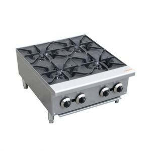 Cuisinières à gaz de cuisine professionnelles de 24 pouces Cuisinière à gaz commerciale Poêles de comptoir à 4 brûleurs - Product Image 6