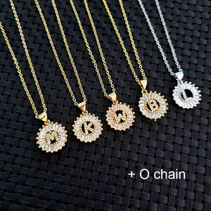 Stainless Steel Cubic Zirconia Diamond 26 Alphabet Letter <strong>Charm</strong> Pendant <strong>Necklaces</strong> A-Z <strong>Initial</strong> <strong>Charm</strong> Chain <strong>Necklace</strong> for Women - Product Image 2