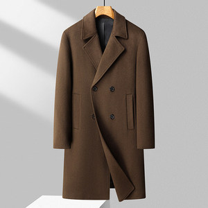 Cappotto Lungo Invernale da <span class=keywords><strong>Uomo</strong></span> alla Moda, <span class=keywords><strong>Doppiopetto</strong></span> con Risvolto, Stile Classico per Business Casual, <span class=keywords><strong>Giacca</strong></span> in Lana con Fodera in Pile - Product Image 2