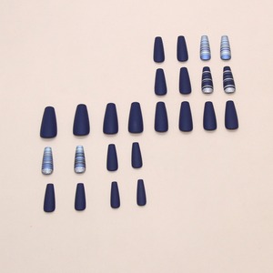 Suministros para <span class=keywords><strong>uñas</strong></span> Productos de belleza Prensa <span class=keywords><strong>en</strong></span> <span class=keywords><strong>uñas</strong></span> Venta al por mayor Ballet Mate <span class=keywords><strong>Azul</strong></span> Plata Y2K Diseño francés Puntas de <span class=keywords><strong>uñas</strong></span> acrílicas usables - Product Image 3