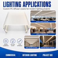 Cache diffuseur PC anti-jaunissement personnalisé, profilé en polycarbonate nervuré résistant aux chocs pour éclairage linéaire LED OEM ODM