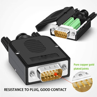 Connecteur rapide VGA sans soudure 16 mm plus fin 3+9 DB15 3 rangées de fiches série vers adaptateur de borne de port 15 broches carte de dérivation