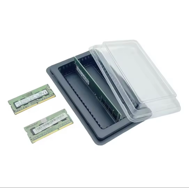 Memory Package Tray with Cover Fit 1*10PCs Long DIMM (DDR4 / DDR3 / DDR2 / DDR Desktop) & 1*25PCs Laptop ESD Package