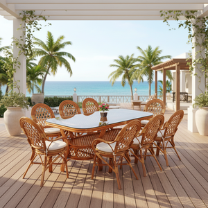 Juego de Comedor de Ratán Moderno para Restaurantes, Hoteles y Centros Comerciales - Uso en Exteriores, Modelo Java de CV.Craftindo - Product Image 1