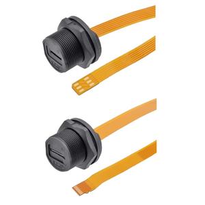 Circular impermeable IP67 chasis panel tornillo montaje en pared tarjeta <span class=keywords><strong>SIM</strong></span> TF tarjetero socket TF adaptador de tarjeta <span class=keywords><strong>SIM</strong></span> con cable flexible - Product Image 1