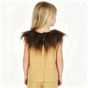 Disfraz de León con Cuello de Peluche Marrón MS, Top Beige sin Mangas, Traje de Pascua para Niñas - Product Image 6