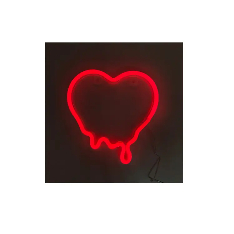 2023 발렌타인 '장식 심장 조명 네온 표지판, 크리 에이 티브 토끼 네온 조명 홈 장식 및 제공