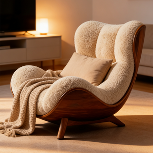 Poltrona Reclinabile Moderna di Lusso in Tessuto, Divano Singolo a Dondolo, Arredamento Relax per <span class=keywords><strong>Soggiorno</strong></span>, Design di Alta Gamma - Product Image 6