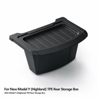 Boîte de rangement pour accoudoir et poubelle de siège arrière pour Tesla Model Y Highland 2025 – Accessoires intérieurs imperméables et durables