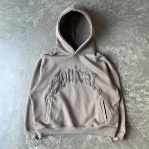 Nouveau sweat à capuche d'hiver rétro américain avec fermeture éclair, imprimé lettres gothiques et étoiles, manches raglan, tendance, décontracté, coupe ample pour homme, en polyester - Product Image 2