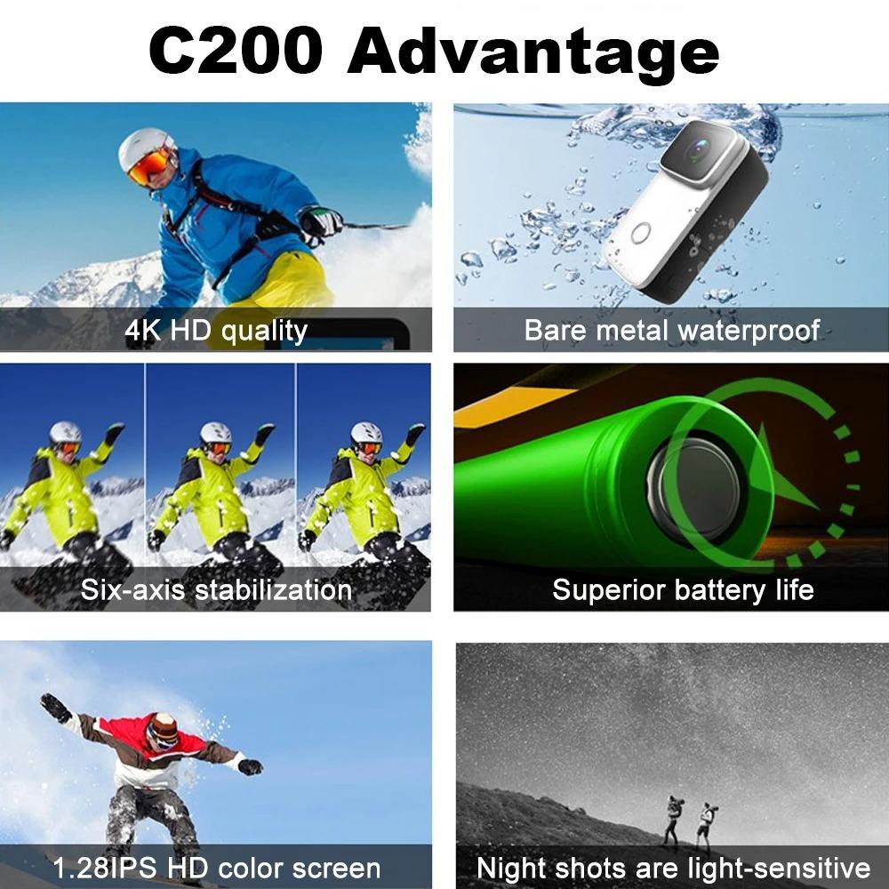 C200 Riding 4K Night Vision Outdoor High-definition Anti-shake Sports Action Camera