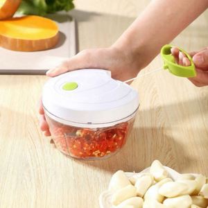Cortador de ajo de acero inoxidable con cuerda Manual de 500ml, buen ayudante de cocina, picador de ajo multifunción, picador de verduras - Product Image 1