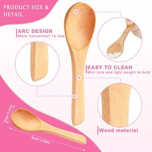 Natural Bamboo Spoons Set with Customized Logo <b>Mirror</b> Polish <b>Camping</b> Dinnerware - Product Image 5