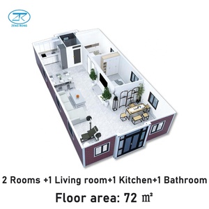 Casa Contenedor Expandible de 40 Pies <span class=keywords><strong>Villa</strong></span> de Lujo para Vacaciones Casa Prefabricada de 1, 2, 3 o 4 Dormitorios Edificio Modular de Acero para Oficina con Baño - Product Image 2
