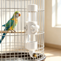 Distributeur d'eau moderne pour oiseaux en acier inoxydable transparent, bouteille suspendue automatique avec buse en cuivre, étanche, pour perroquets de petite et moyenne taille