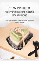 Boîtes à Gâteaux en Plastique Transparent Personnalisées, Grandes Boîtes d'Emballage Cadeau pour Tranches de Tiramisu et Mini Gâteaux, Conteneurs Jetables Triangulaires