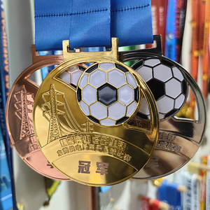 Logo personnalisé Médailles Argent Or Bronze Basketball Sport Football Football Médaille en métal de récompense vierge - Product Image 1