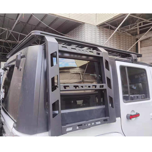 Maiker aluminio para Jeep Wrangler JK portaequipajes de techo de coche cesta de riel 4x4 portaequipajes superior portaequipajes y soporte de carga - Product Image 6