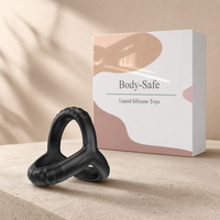 Ensemble de 3 anneaux de pénis à triple verrouillage, en silicone liquide, sensation de peau réelle, étanche IPX7, jouet sexuel pour homme adulte