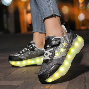 Chaussures de course avec lumières LED, rechargeables par USB, commande tactile, course nocturne pour enfants et adultes - Product Image 2