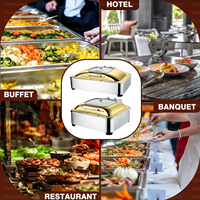 Speisenwärmer Kommerzieller Edelstahl Catering Buffet Heizset Hotel Elektrische Restaurant Chafing Dishes Umweltfreundlich 6-10L