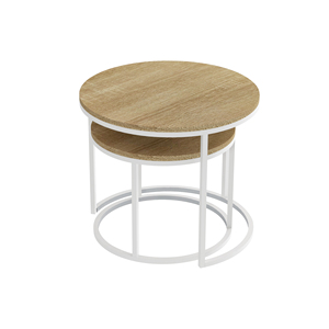 Modern <strong>Nesting</strong> Coffee <strong>Table</strong> with Wooden Top Iron Frame Living Room Home Furnishings Panel Style for Home Use - Product Image 4