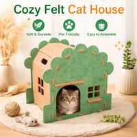 Vente en gros - Meilleures ventes : Niche pour chat ovale en feutre double couche, écologique, douce, toutes saisons, solide, lavable et pliable, petite taille